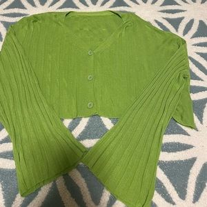 Plus Drop Shoulder Ribbed Knit Cardigan